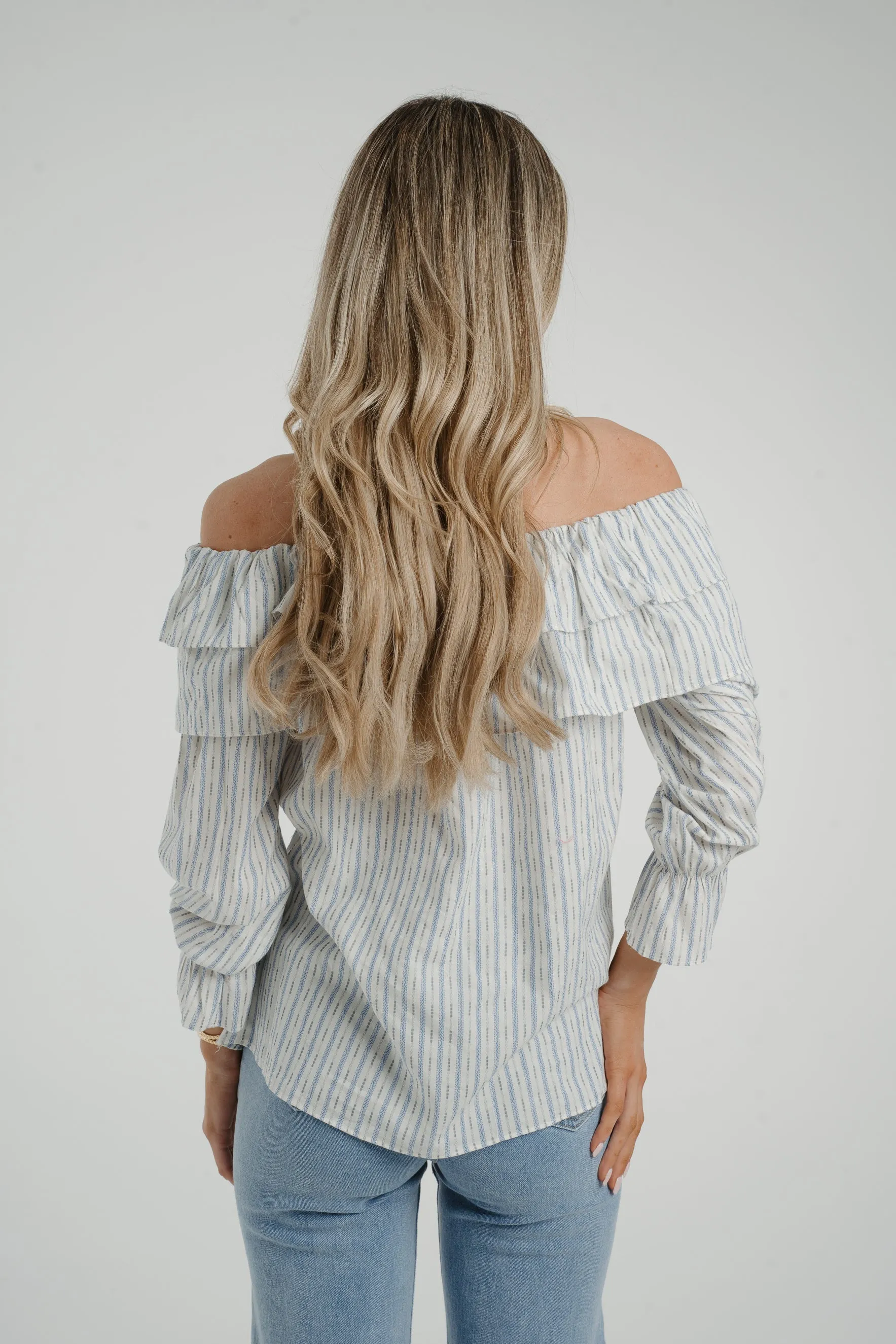 Ally Bardot Stripe Top In Blue