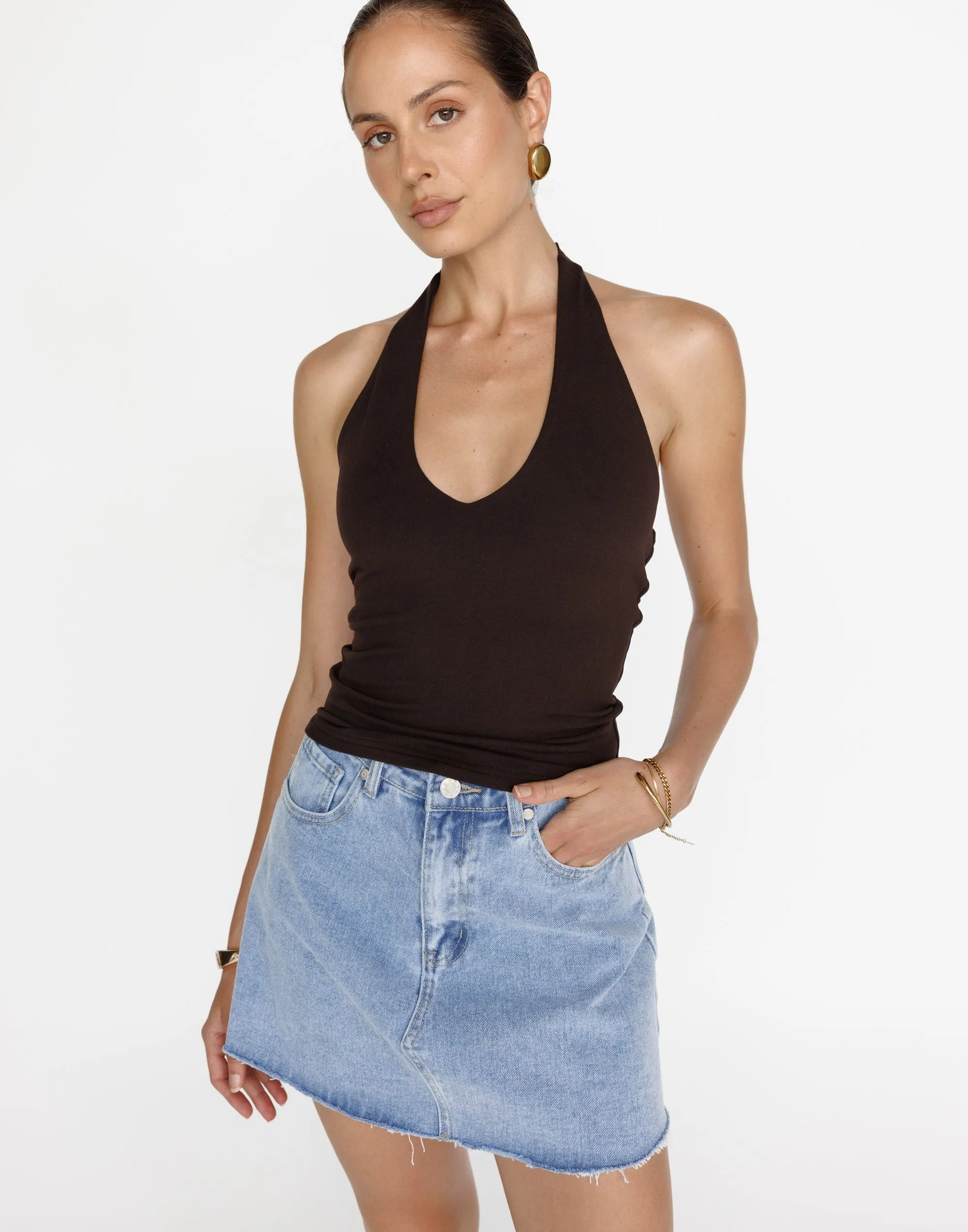 Asher Denim Mini Skirt (Light Vintage)