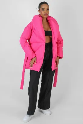 Belted Pink Puffer Pink