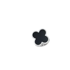 Black Onyx or White Mother of Pearl  Clover SINGLE Tuxedo Stud