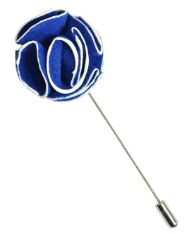 Blue and White Lapel Flower