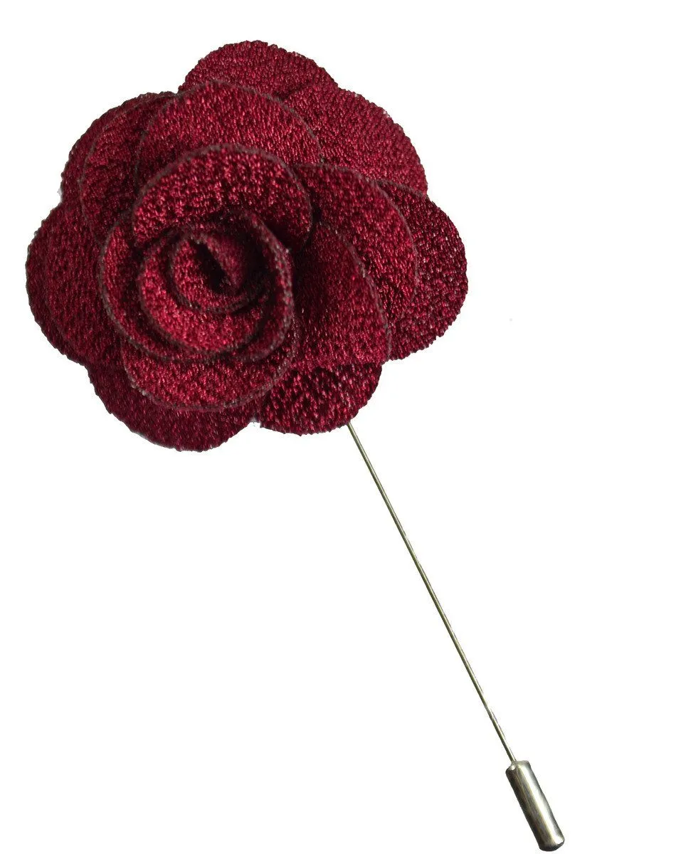 Burgundy Lapel Flower