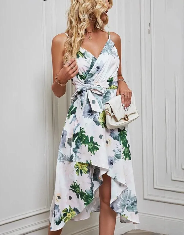 Chic Floral Print Midi Sundress