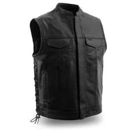 FIM685CSL New Men's Sniper Motorcycle Leather Vest