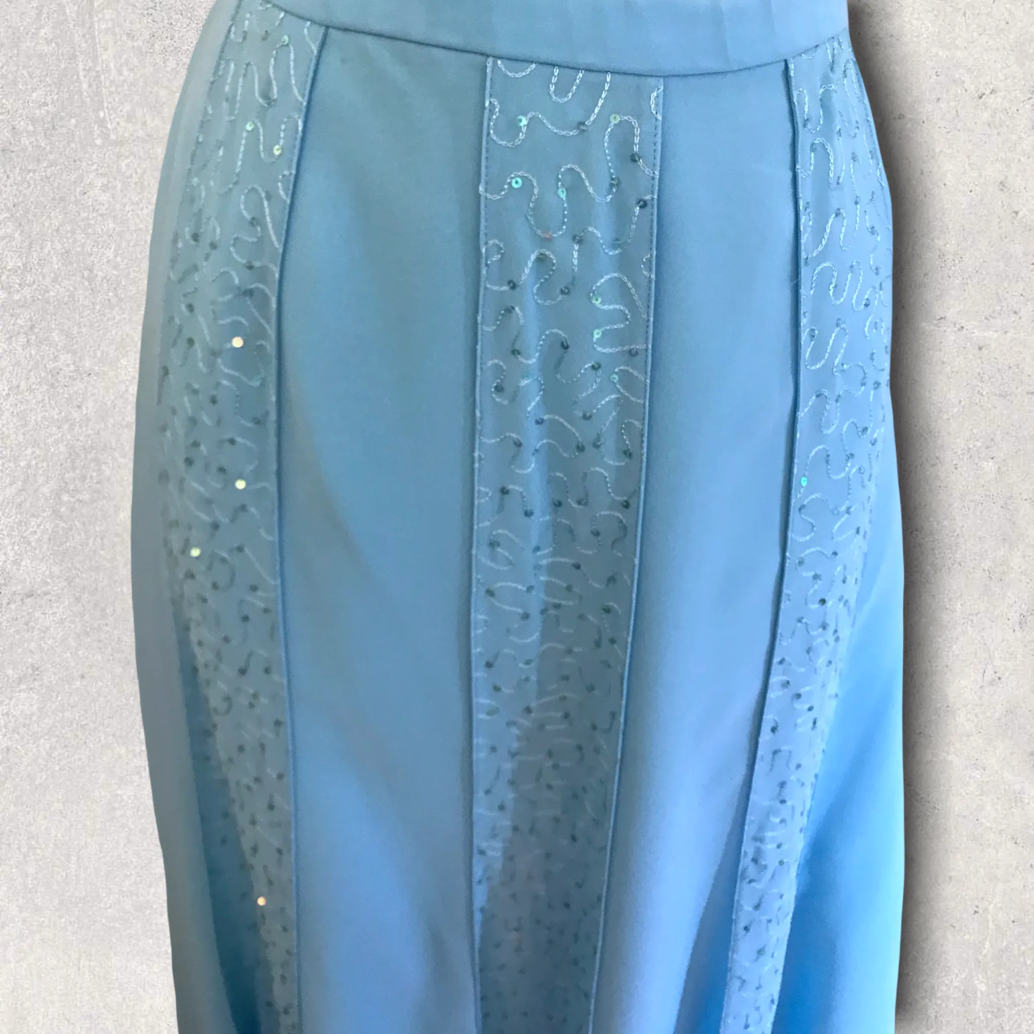 Gina Bacconi Turquoise Chiffon 3 Piece Special Occasion Outfit UK 12 US 8 EU 40