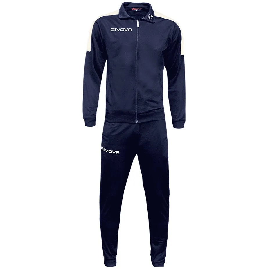 Givova Tuta Revolution Tracksuit Navy Blue-White Tr033 0403 Xs