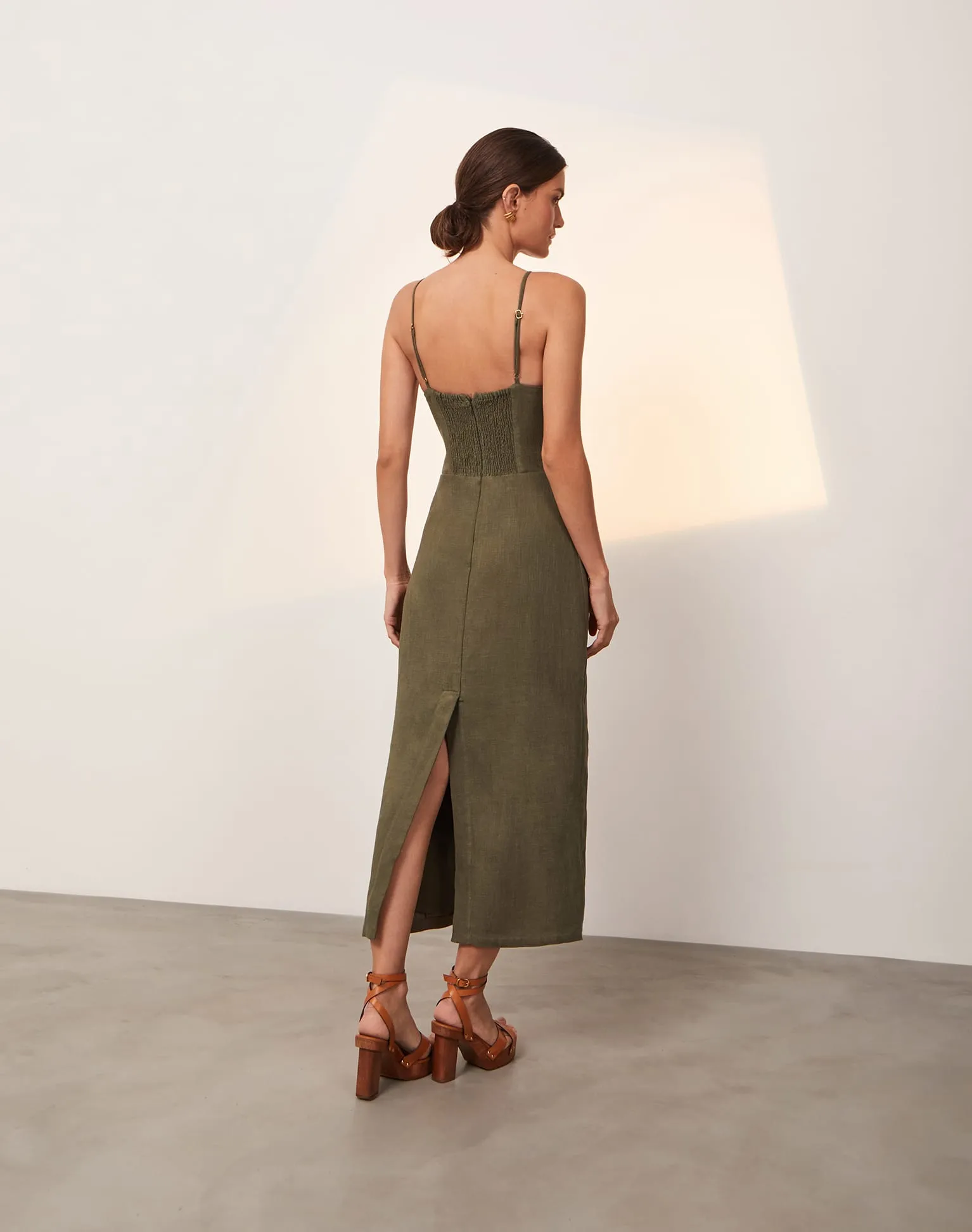 Janet Midi Dress - Evergreen