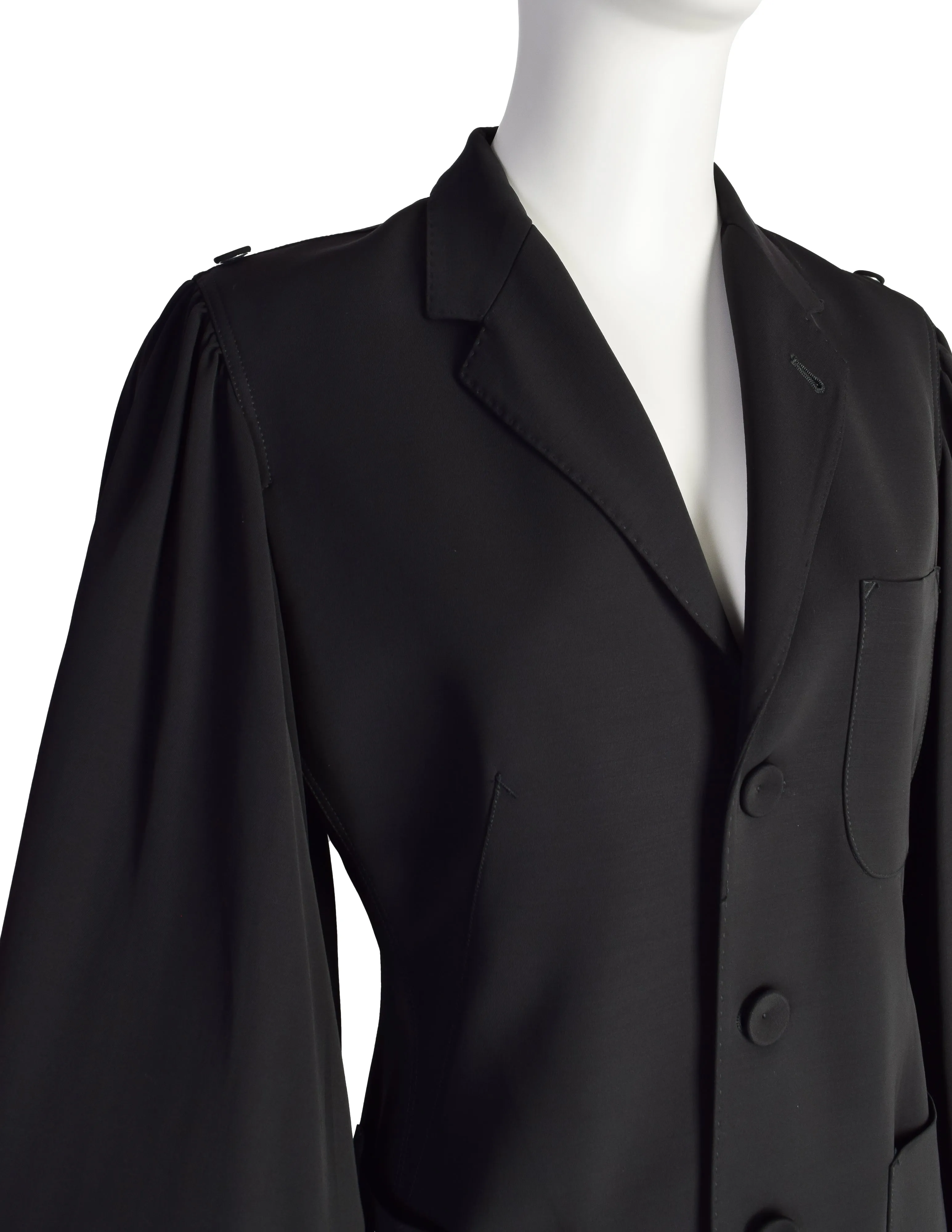 Jean Paul Gaultier Vintage Incredible Black Balloon Bishop Sleeve Blazer Jacket