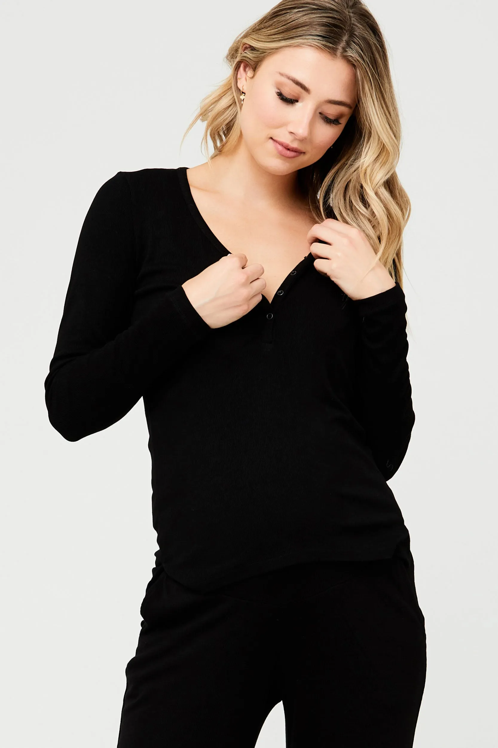 Jersey Rib Top in Black Ripe