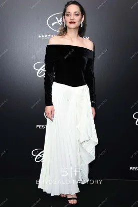 Marion Cotillard Off Shoulder Black Ivory Celebrity Formal Dress