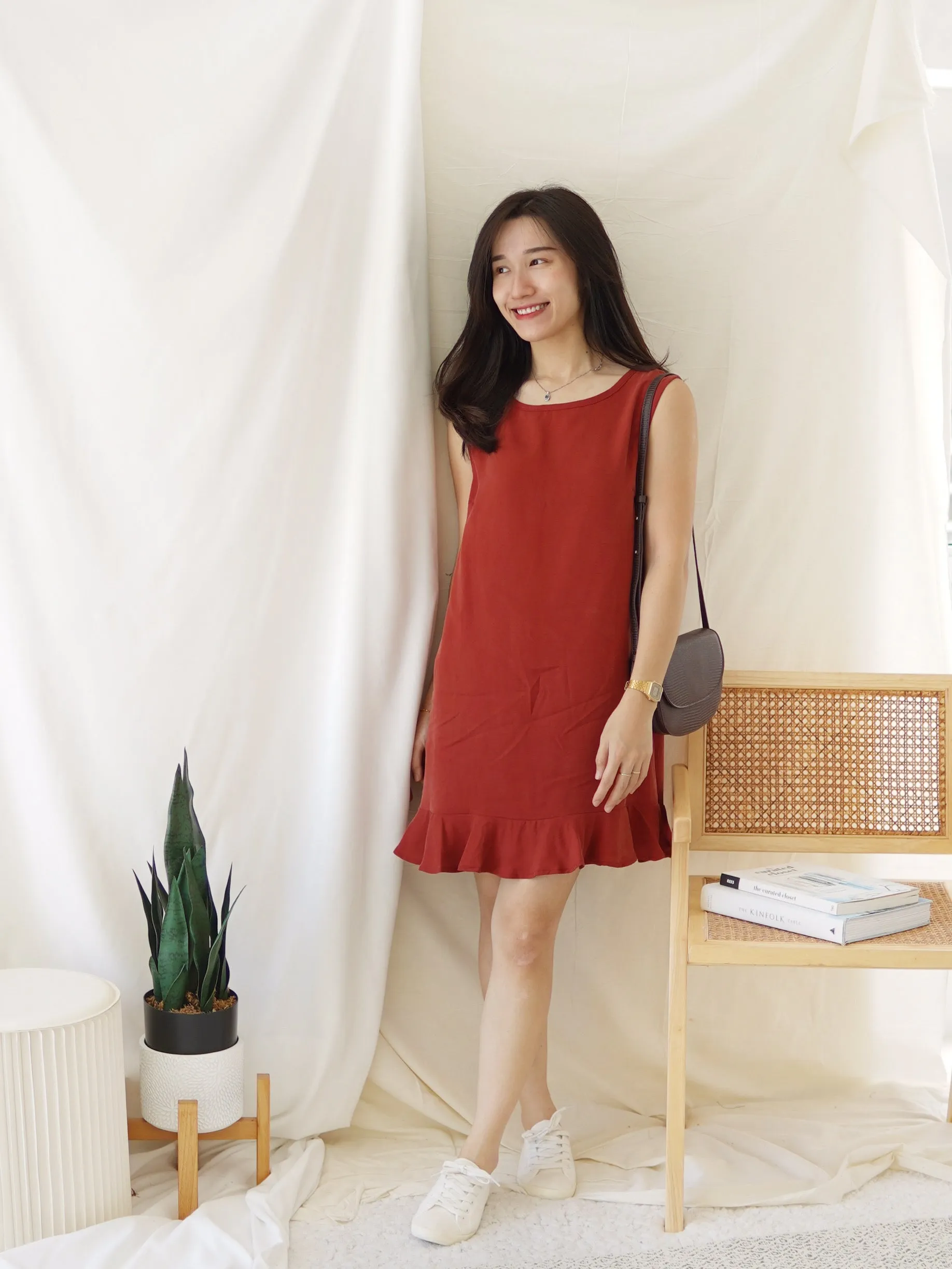 MARITA TRUFFLE ALINED DRESS (Including White Tee)