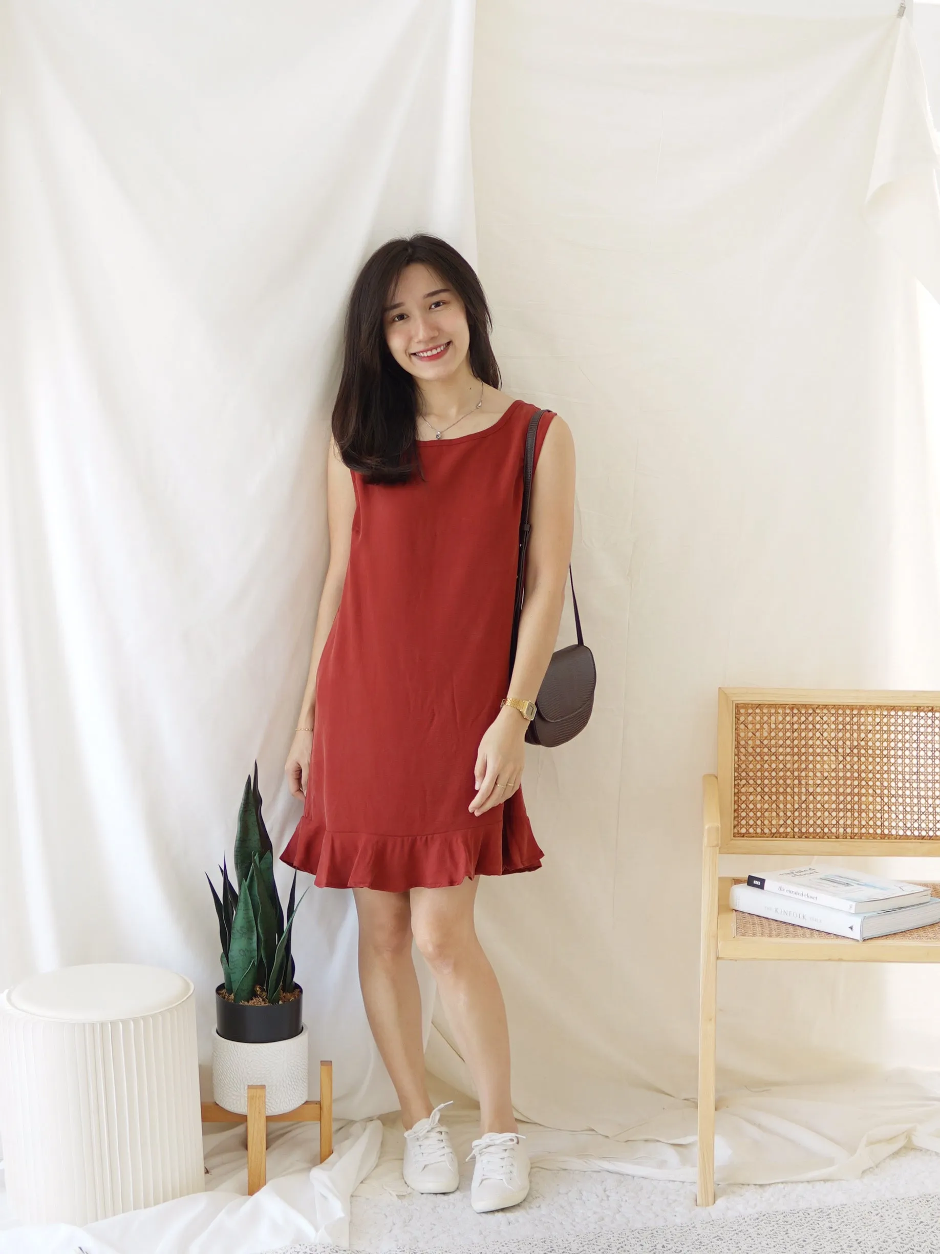 MARITA TRUFFLE ALINED DRESS (Including White Tee)