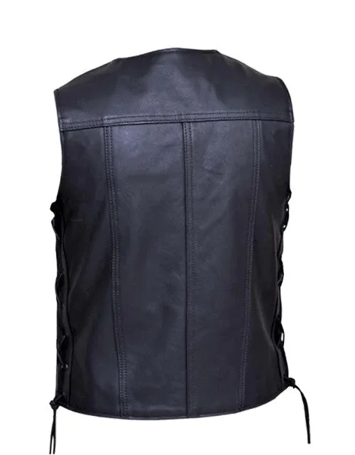 Mens premium buffalo leather vest