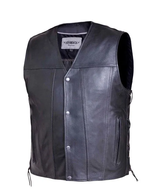 Mens premium buffalo leather vest