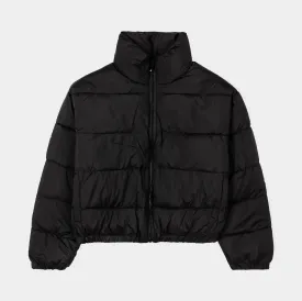 Nylon Puffer Womens Jacket (Black)