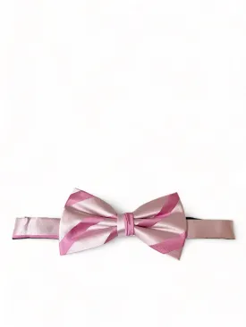 Pink Striped Silk Bow Tie