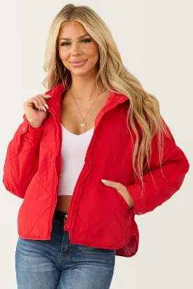 Scarlet Long Sleeve Quilted Puffer Jacket