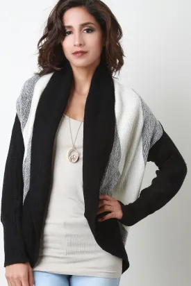 Striped Shawl Knit Cardigan