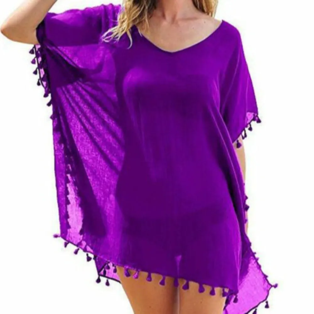 Summer Beach Wear Chiffon Tassels Swimsuit Cover Up