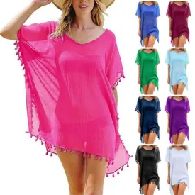 Summer Beach Wear Chiffon Tassels Swimsuit Cover Up