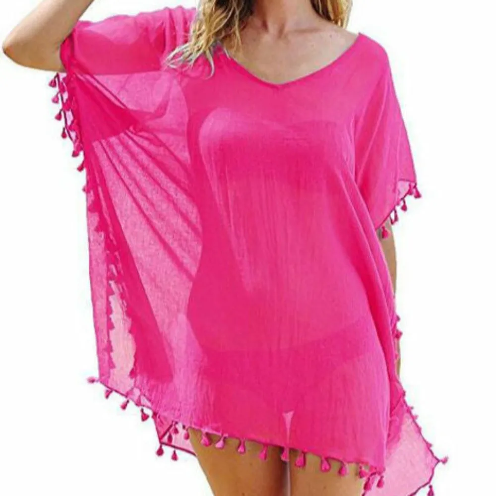 Summer Beach Wear Chiffon Tassels Swimsuit Cover Up