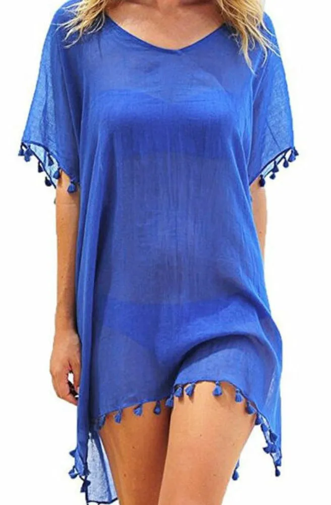 Summer Beach Wear Chiffon Tassels Swimsuit Cover Up