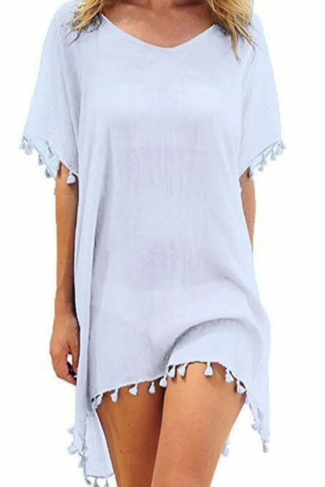 Summer Beach Wear Chiffon Tassels Swimsuit Cover Up