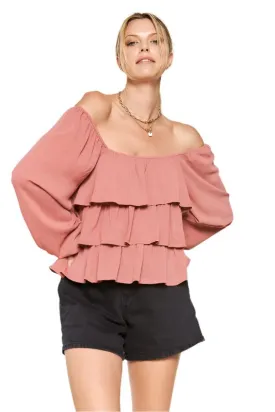 TEEK - Plus Size Tiered Flounce Blouse