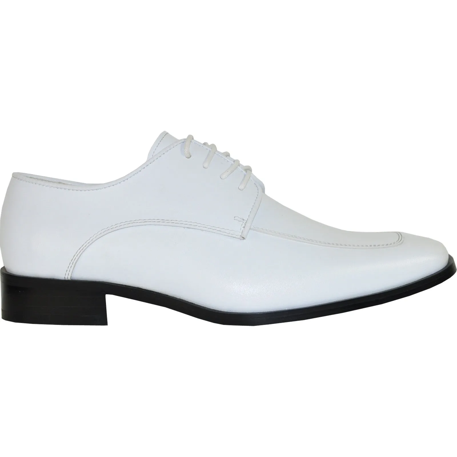 VANGELO Men Dress Shoe TUX-3 Oxford Formal Tuxedo for Prom & Wedding White Matte - Wide Width Available