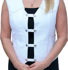 White Leather Vest Extenders (set of 4) #VC20258W