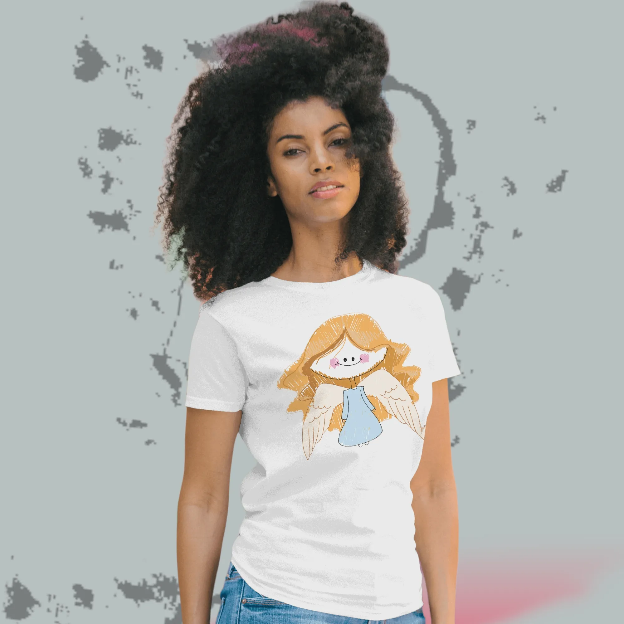 Women's White Printed T-Shirt