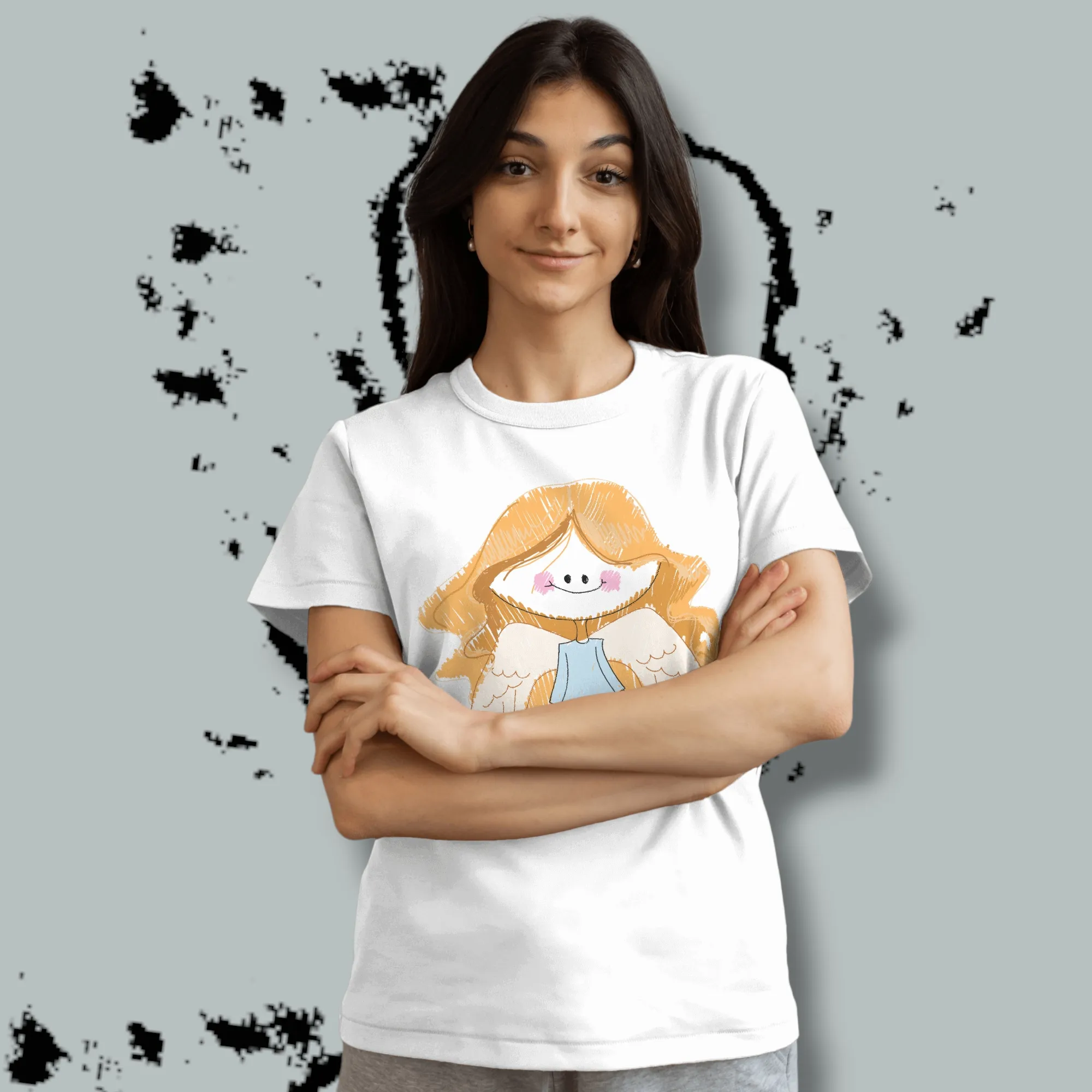 Women's White Printed T-Shirt